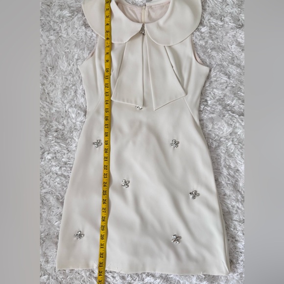 New 🤍 Chic A-Line Mini Dress with Diamonds - Picture 12 of 17